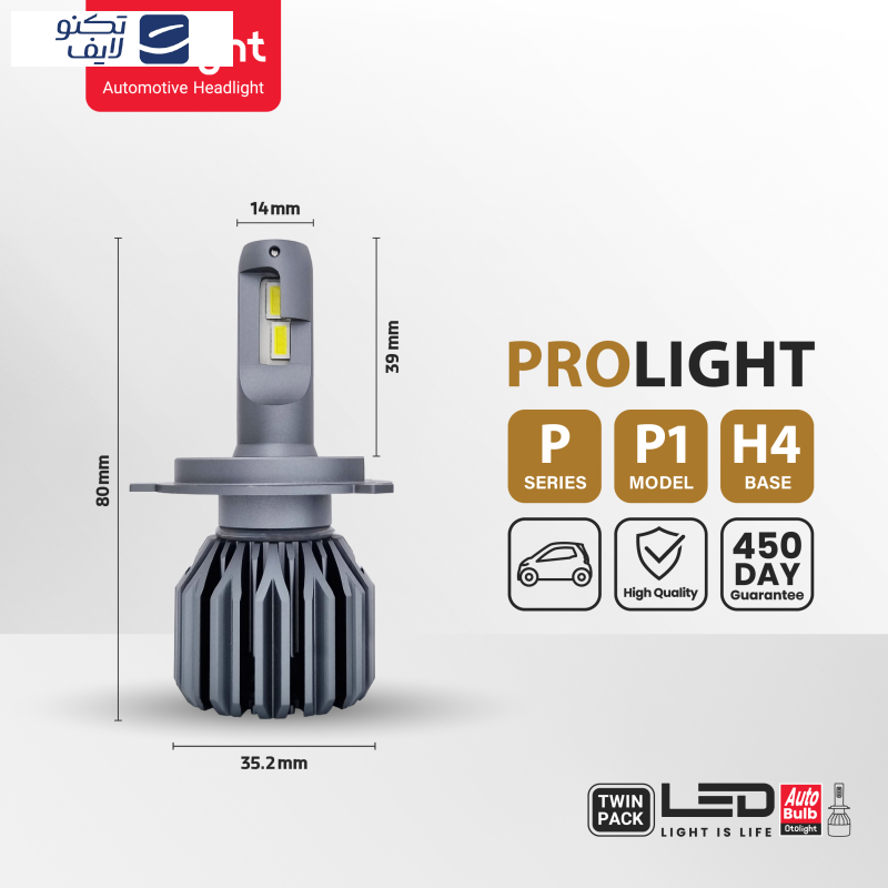 لامپ هدلایت LED اتولایت مدل P1 پایه H4 بسته 2 عددی لامپ هدلایت LED اتولایت مدل P1 پایه H4 بسته 2 عددی
