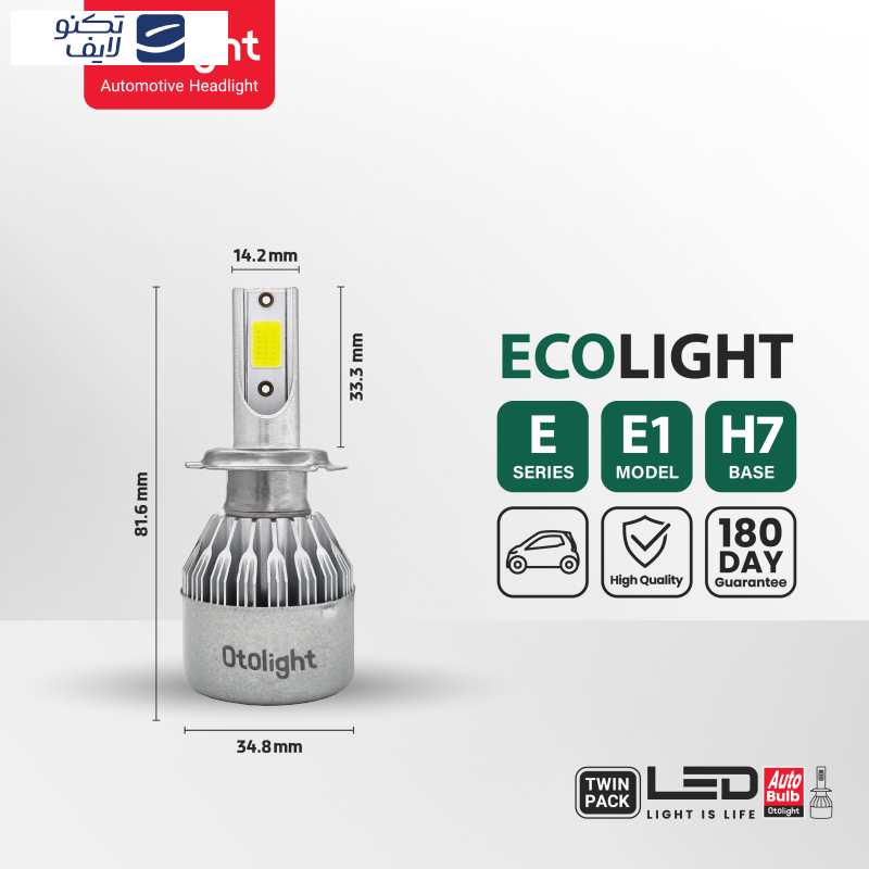 لامپ هدلایت LED اتولایت مدل E1 پایه H7 بسته 2 عددی لامپ هدلایت LED اتولایت مدل E1 پایه H7 بسته 2 عددی