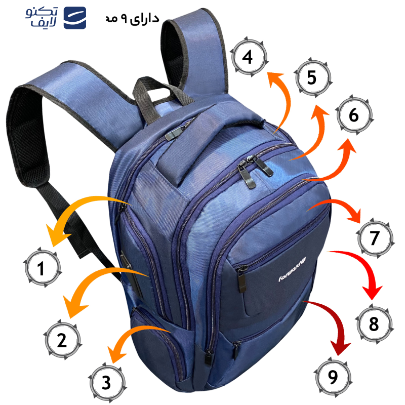 کوله پشتی لپ تاپ فوروارد کد 00-BP6612 مناسب برای لپ تاپ 16.4 اینچی 