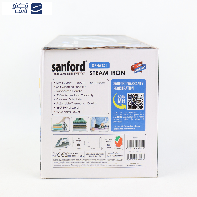 اتو بخار 2200 وات سانفورد مدل SF45CI اتو بخار 2200 وات سانفورد مدل SF45CI