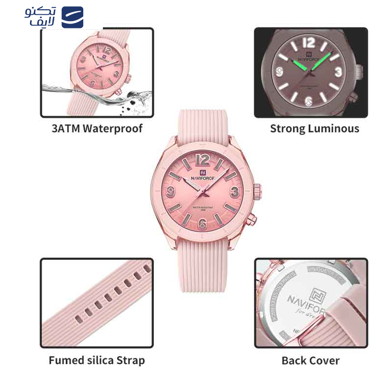 ساعت مچی عقربه ای زنانه نیوی فورس مدل NF7103 P P ساعت مچی عقربه ای زنانه نیوی فورس مدل NF7103 P P