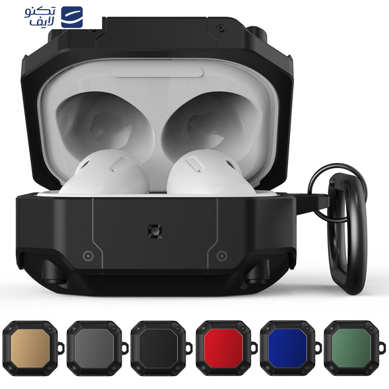 کاور اسپایدر مدل Mecha Hardware مناسب برای کیس هدفون بی سیم سامسونگ Galaxy Buds Live / Buds Pro / Buds 2 / Buds 2 Pro / Buds FE