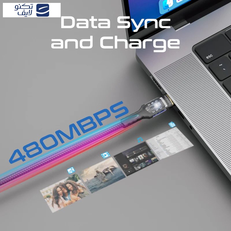 کابل USB-C پرومیت مدل LUCIDLINE-CC120 طول 1.2 متر کابل USB-C پرومیت مدل LUCIDLINE-CC120 طول 1.2 متر