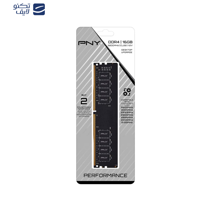 رم دسکتاپ DDR4 تک کاناله 3200 مگاهرتز CL22 پی ان وای مدل Performance ظرفیت 16 گیگابایت رم دسکتاپ DDR4 تک کاناله 3200 مگاهرتز CL22 پی ان وای مدل Performance ظرفیت 16 گیگابایت