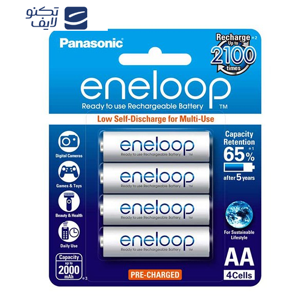 باتری قلمی قابل شارژ پاناسونیک مدل Eneloop BK-3MCCE/4BT بسته 4 عددی باتری قلمی قابل شارژ پاناسونیک مدل Eneloop BK-3MCCE/4BT بسته 4 عددی