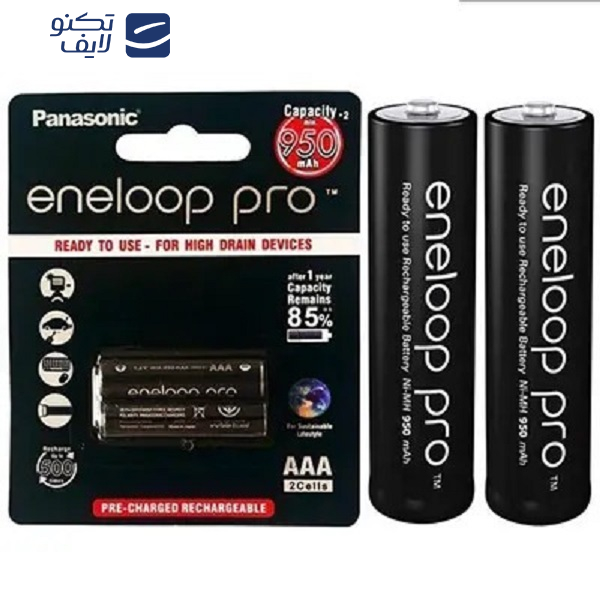 باتری نیم قلمی قابل شارژ پاناسونیک مدل eneloop pro 950mAh بسته 2 عددی باتری نیم قلمی قابل شارژ پاناسونیک مدل eneloop pro 950mAh بسته 2 عددی