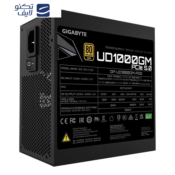 منبع تغذیه کامپیوتر گیگابایت مدل GP-UD1000GM PG5 منبع تغذیه کامپیوتر گیگابایت مدل GP-UD1000GM PG5
