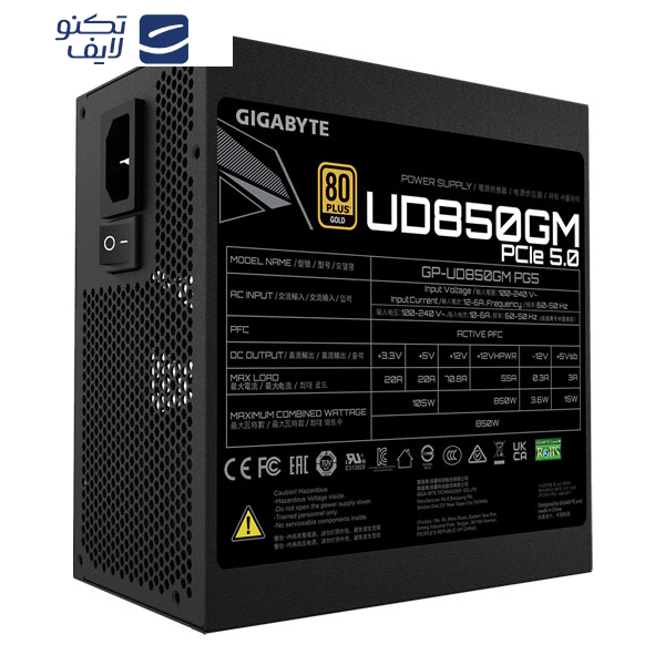 منبع تغذیه کامپیوتر گیگابایت مدل GP-UD850GM PG5 منبع تغذیه کامپیوتر گیگابایت مدل GP-UD850GM PG5