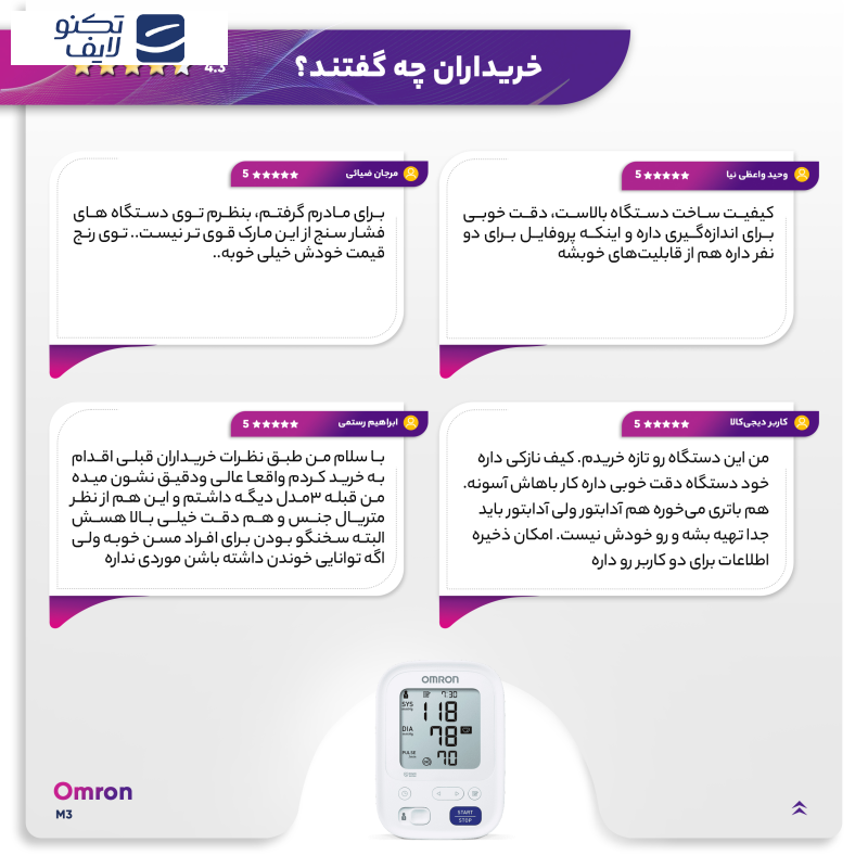 فشارسنج دیجیتال بازویی امرن مدل M3 فشارسنج دیجیتال بازویی امرن مدل M3