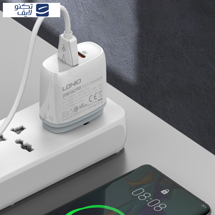 شارژر دیواری 20 وات الدینیو مدل Q229 به همراه کابل تبدیل USB-C شارژر دیواری 20 وات الدینیو مدل Q229 به همراه کابل تبدیل USB-C