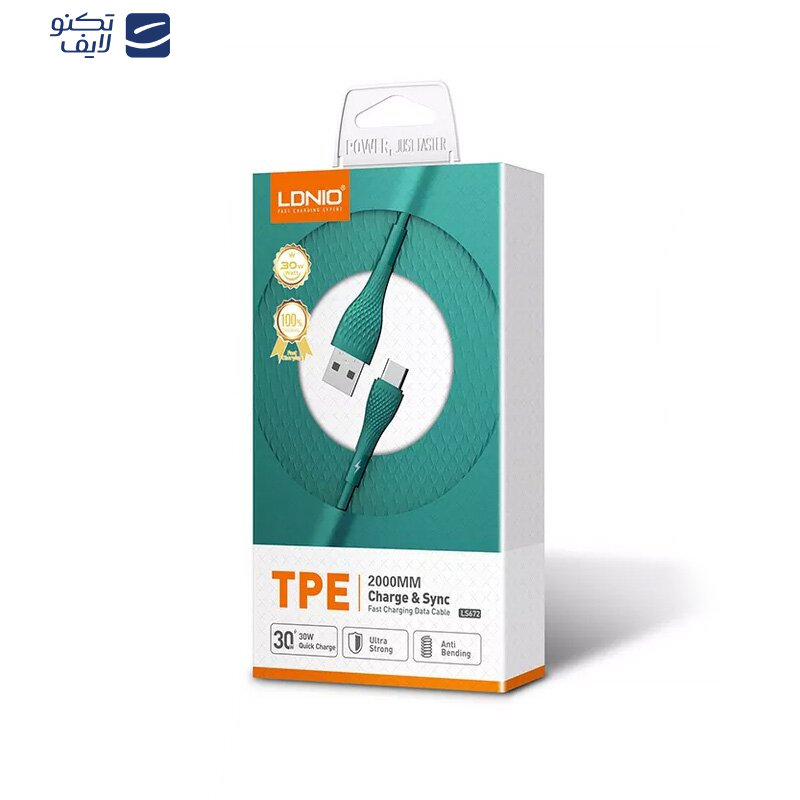 کابل تبدیل USB به USB-C الدینیو مدل LS672 طول 2 متر کابل تبدیل USB به USB-C الدینیو مدل LS672 طول 2 متر