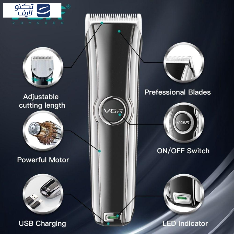 ماشین اصلاح موی سر و صورت وی جی ار مدل V-288 ماشین اصلاح موی سر و صورت وی جی ار مدل V-288