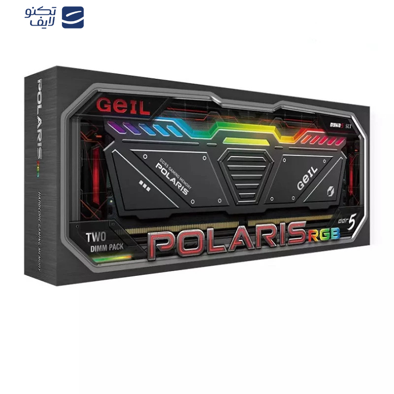 رم دسکتاپ DDR5 دوکاناله 4800 مگاهرتز CL40 گیل مدل POLARIS RGB ظرفیت 32 گیگابایت رم دسکتاپ DDR5 دوکاناله 4800 مگاهرتز CL40 گیل مدل POLARIS RGB ظرفیت 32 گیگابایت