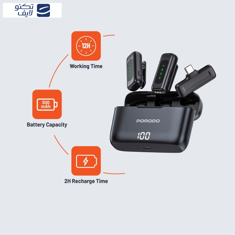 ست میکروفن بی سیم پرودو مدل Lavalier ست میکروفن بی سیم پرودو مدل Lavalier