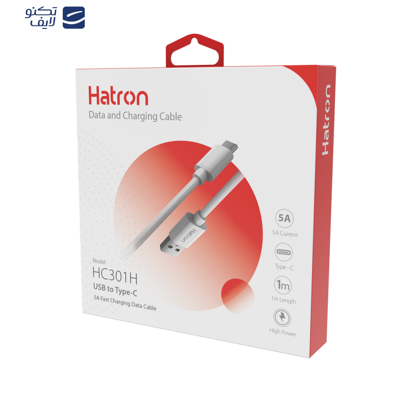 کابل تبدیل USB به USB-C هترون مدل HC301H طول 1 متر کابل تبدیل USB به USB-C هترون مدل HC301H طول 1 متر