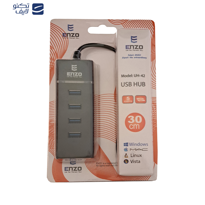 هاب 4 پورت USB 2.0 و USB 3.0 انزو مدل UH-42