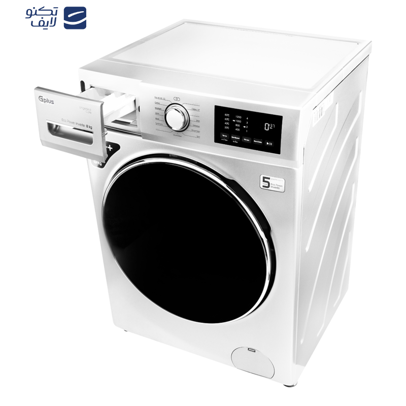ماشین لباسشویی اتوماتیک جی پلاس مدل GWM-M822W ظرفیت 8 کیلوگرم