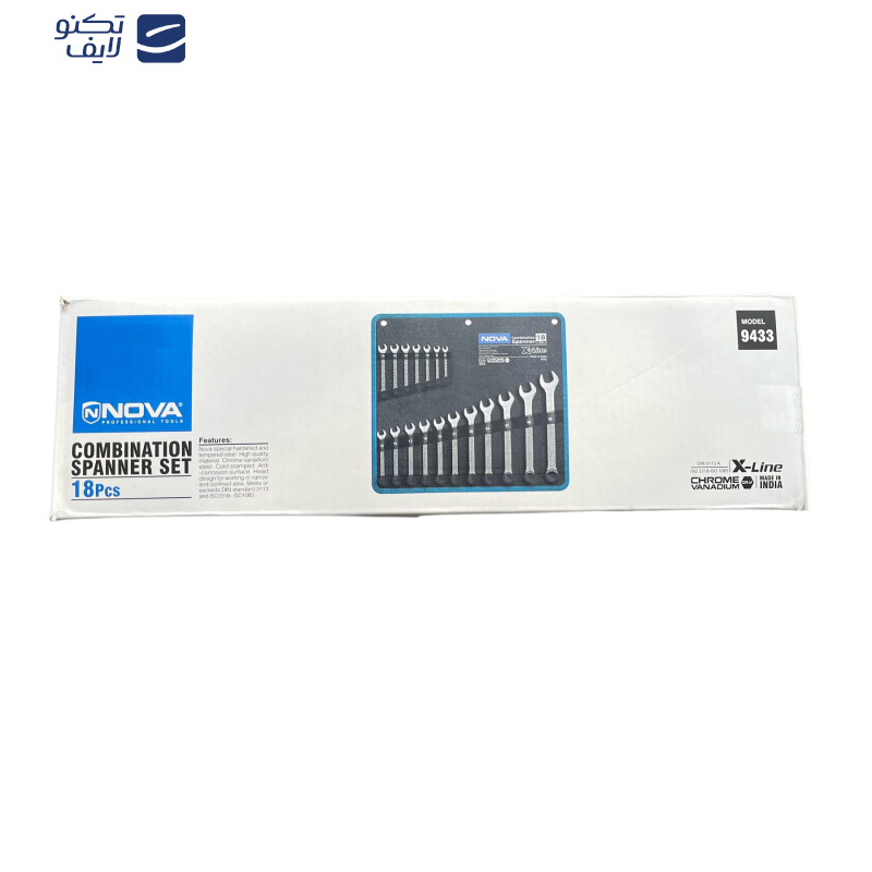 آچار یکسر تخت یکسر رینگی نووا مدل 9433 مجموعه 18 عددی آچار یکسر تخت یکسر رینگی نووا مدل 9433 مجموعه 18 عددی