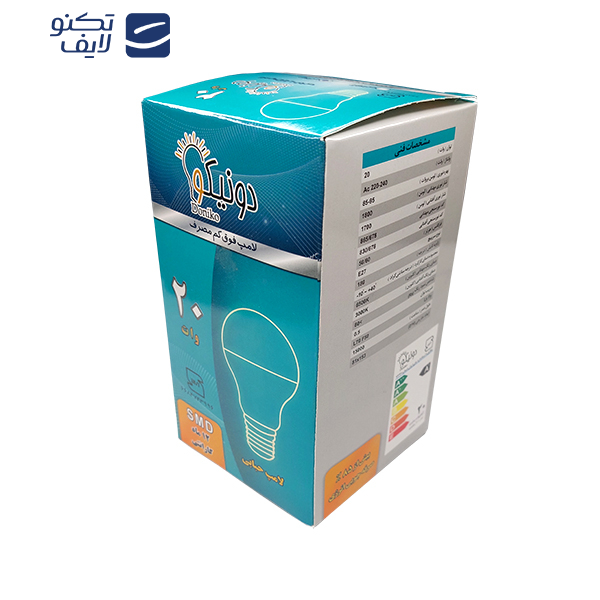 لامپ ال ای دی 20 وات دونیکو مدل SMD پایه E27 لامپ ال ای دی 20 وات دونیکو مدل SMD پایه E27