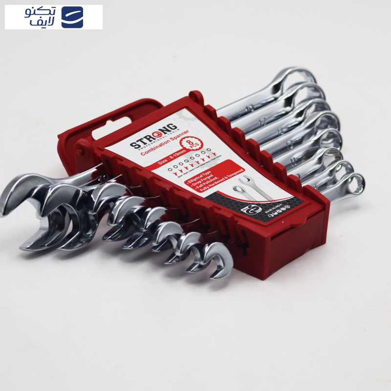 آچار یکسر تخت و یکسر رینگی استرانگ مدل YP-8-19MM مجموعه 8 عددی آچار یکسر تخت و یکسر رینگی استرانگ مدل YP-8-19MM مجموعه 8 عددی