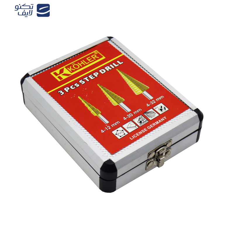 مته کاجی کوهلر مدل YP-JABE aluminium-03 مجموعه 3 عددی