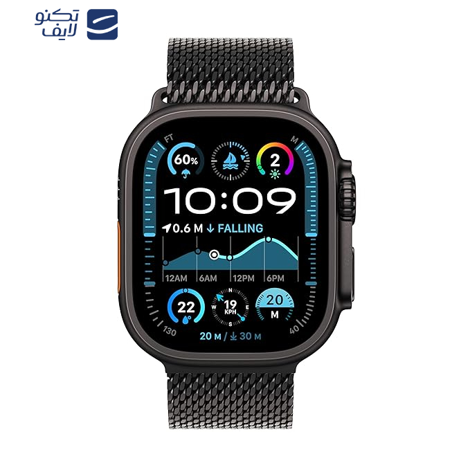ساعت هوشمند اپل مدل Ultra 2 Black Titanium Case Milanese Loop 49mm