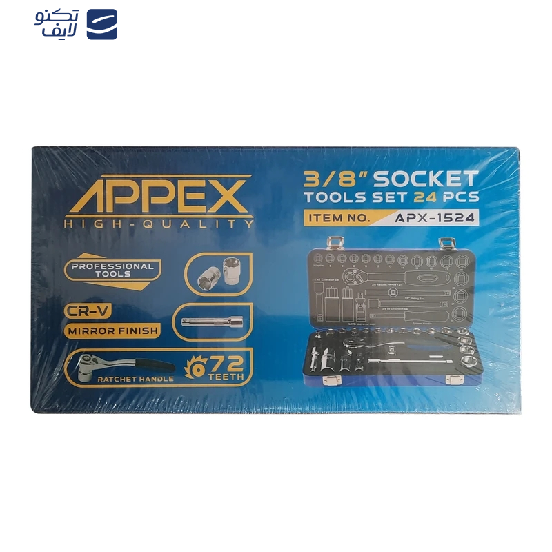 آچار بکس اپکس مدل AJ-APX-1524 مجموعه 24 عددی آچار بکس اپکس مدل AJ-APX-1524 مجموعه 24 عددی
