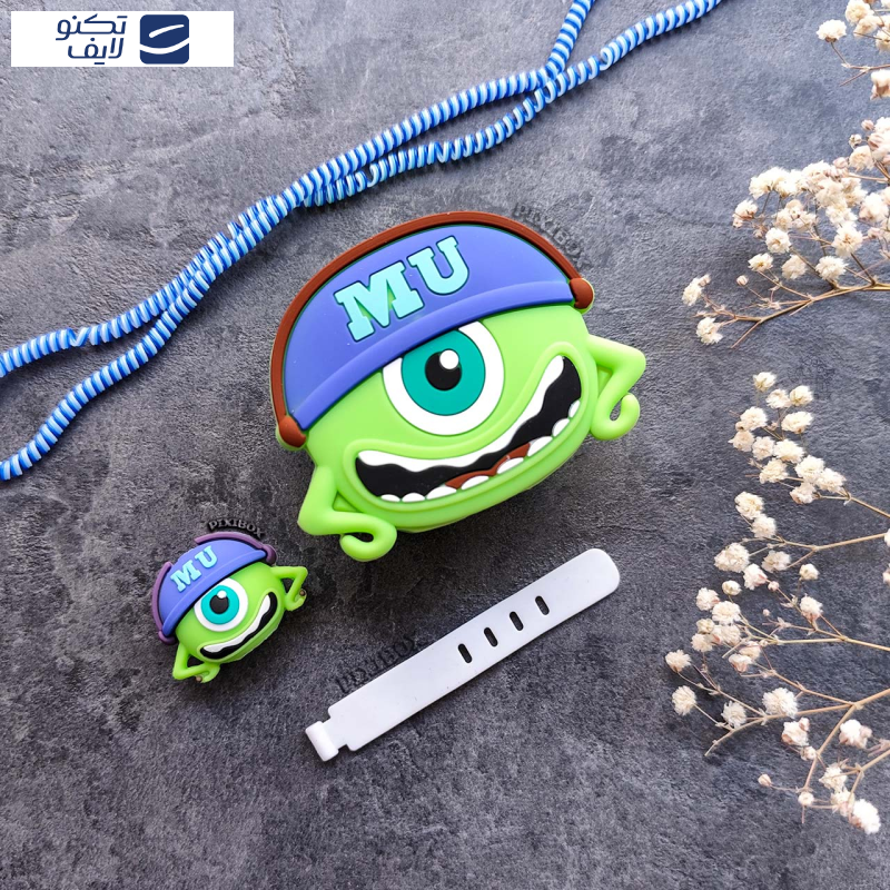 محافظ کابل طرح هیولا مدل Mike Wazowski به همراه محافظ شارژر دیواری مجموعه 4 عددی