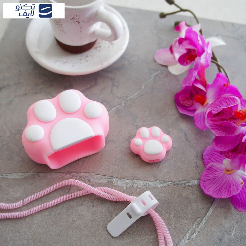 محافظ کابل طرح فانتزی پنجه مدل CatPaw-Cover به همراه محافظ شارژر دیواری مجموعه 4 عددی