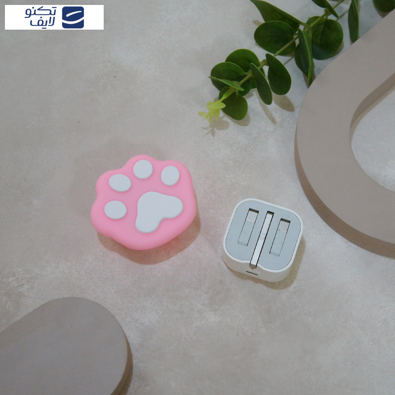 محافظ کابل وال کیس طرح پنجه به همراه محافظ شارژر دیواری مجموعه 4 عددی