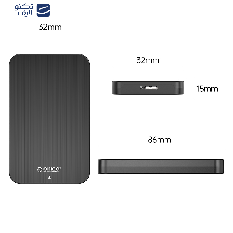 قاب هارد 2.5 اینچ USB3.0 اوریکو مدل HM25U3 قاب هارد 2.5 اینچ USB3.0 اوریکو مدل HM25U3