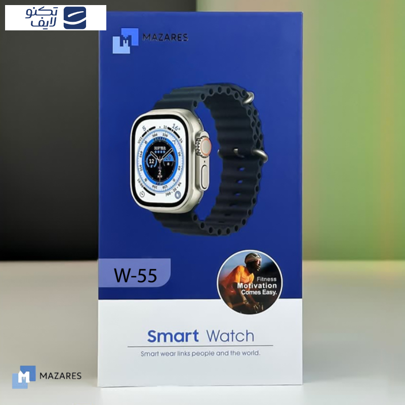 ساعت هوشمند مازارس مدل W55 سایز 49mm به همراه بند اضافه ساعت هوشمند مازارس مدل W55 سایز 49mm به همراه بند اضافه