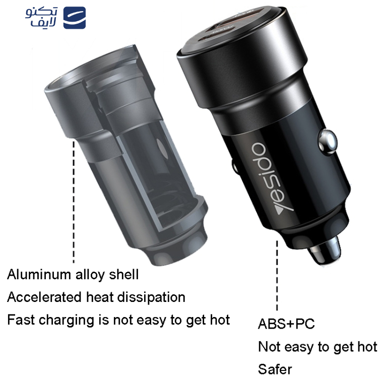 شارژر فندکی 60 وات یسیدو مدل Y55 به همراه کابل USB-C شارژر فندکی 60 وات یسیدو مدل Y55 به همراه کابل USB-C