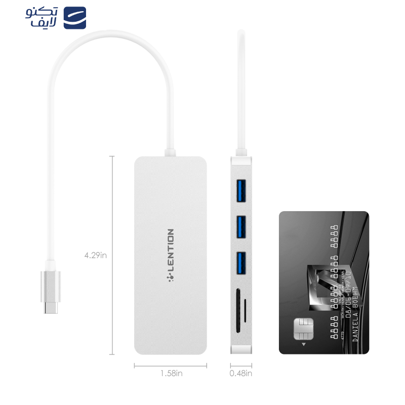 هاب 5 پورت USB-C لنشن مدل C15 هاب 5 پورت USB-C لنشن مدل C15