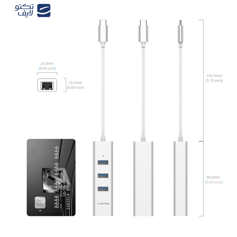 هاب 4 پورت USB-C لنشن مدل C23-S هاب 4 پورت USB-C لنشن مدل C23-S