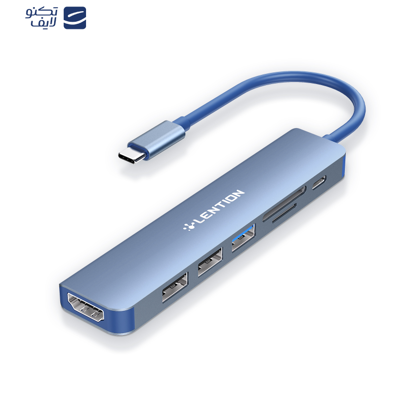 هاب 6 پورت USB-C لنشن مدل CE18-HCR هاب 6 پورت USB-C لنشن مدل CE18-HCR