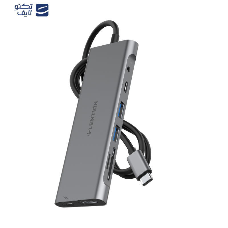 هاب 8 پورت USB-C لنشن مدل C37 هاب 8 پورت USB-C لنشن مدل C37