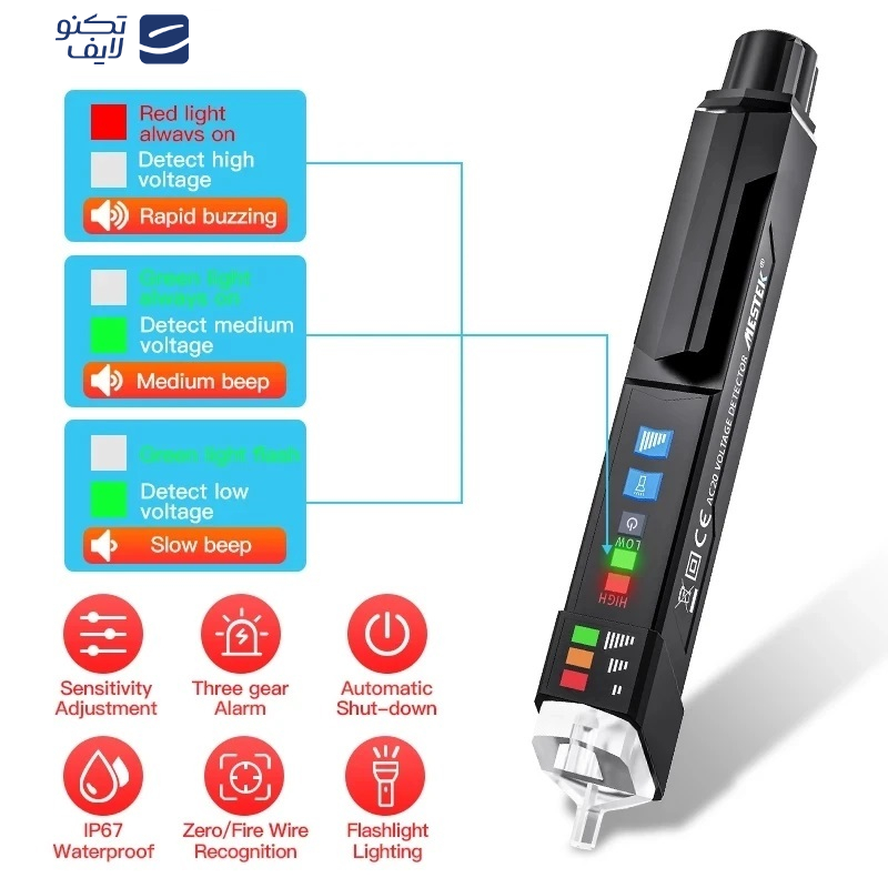 تستر ولتاژ دیجیتال مستک مدل AC20
