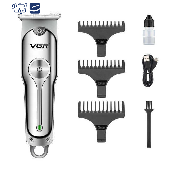 ماشین اصلاح موی سر و صورت وی جی ار مدل 071 به همراه تیغه یدک بسته 2 عددی ماشین اصلاح موی سر و صورت وی جی ار مدل 071 به همراه تیغه یدک بسته 2 عددی