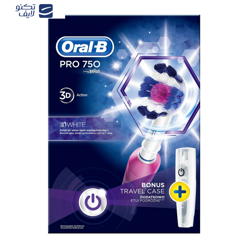 مسواک برقی اورال-بی مدل Pro 750 3D White Pink مسواک برقی اورال-بی مدل Pro 750 3D White Pink