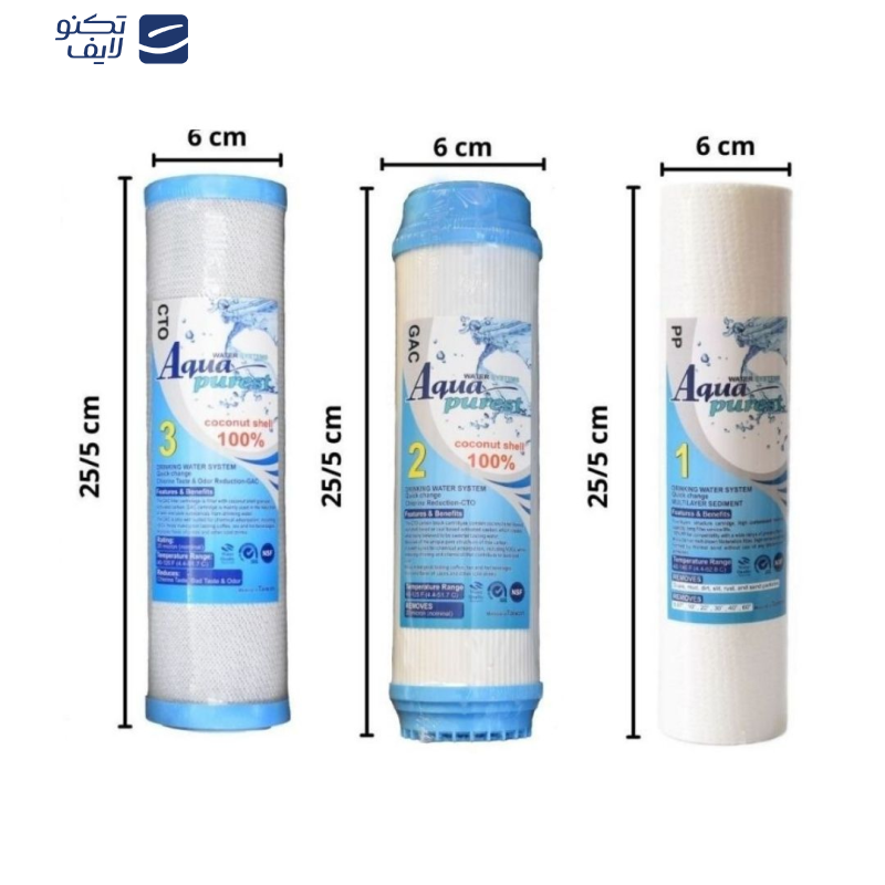 فیلتر دستگاه تصفیه آب آکوا پیورست مدل BW-NEW RO 06 مجموعه 6 عددی فیلتر دستگاه تصفیه آب آکوا پیورست مدل BW-NEW RO 06 مجموعه 6 عددی