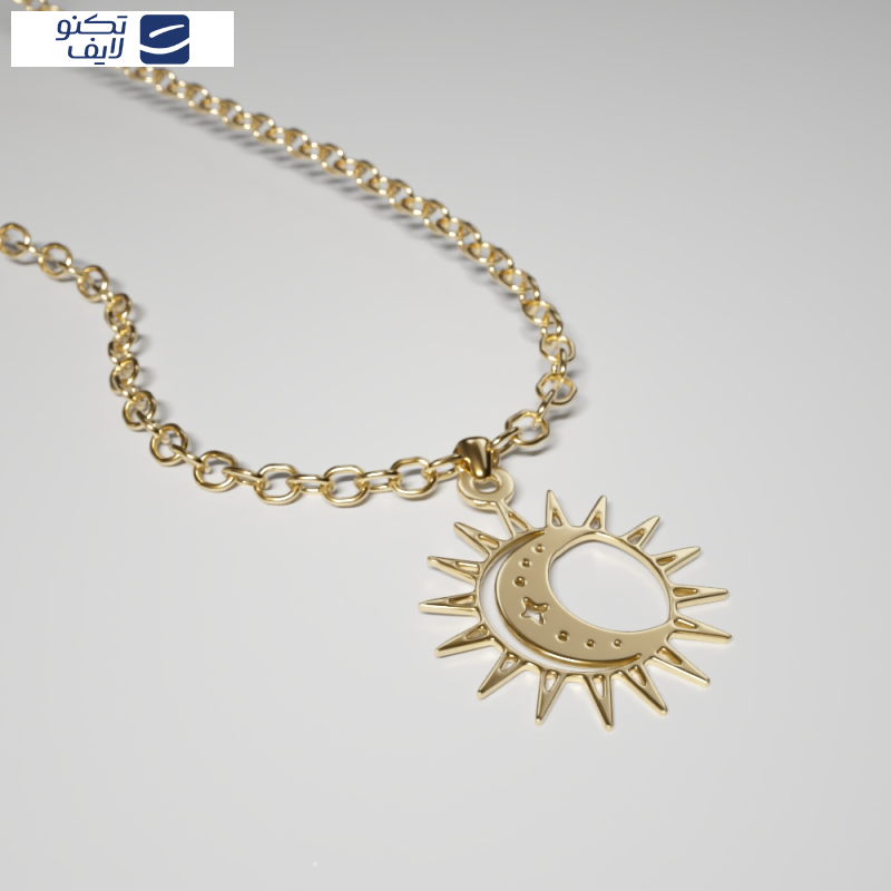 آویز گردنبند طلا 18 عیار زنانه مدوپد مدل  ماه و خورشید کد kc18507