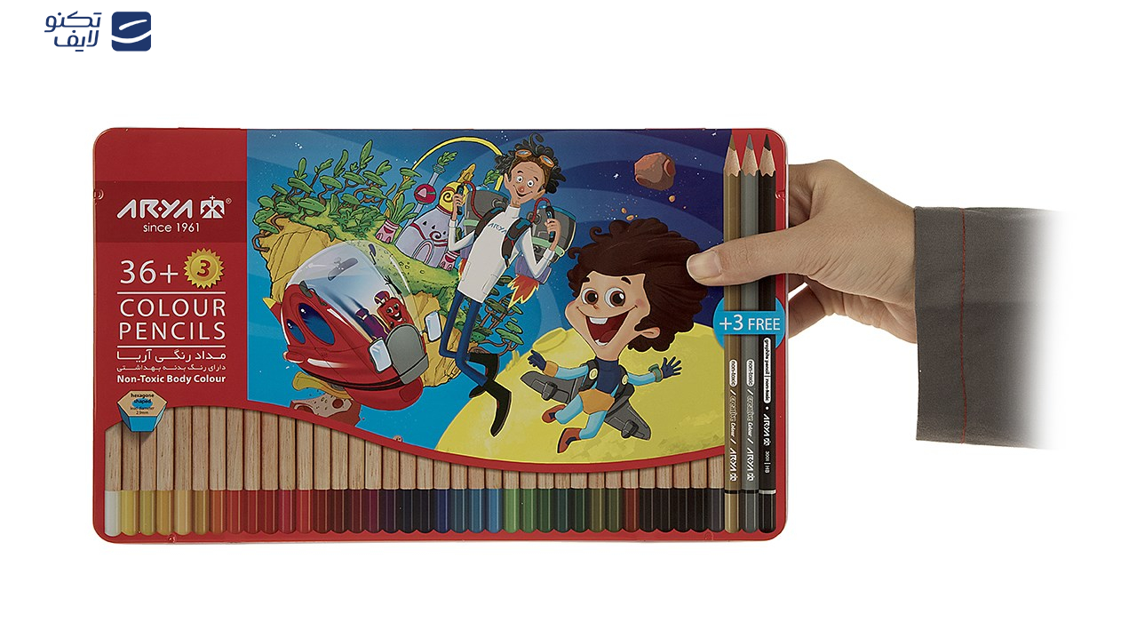 مداد رنگی 36+3 رنگ آریا مدل 3023 مداد رنگی 36+3 رنگ آریا مدل 3023