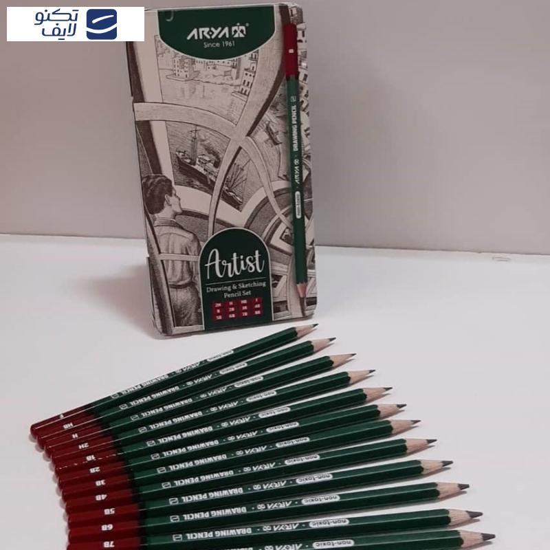 مداد طراحی آریا مدل Artist کد 001-3075 مجموعه 12 عددی مداد طراحی آریا مدل Artist کد 001-3075 مجموعه 12 عددی