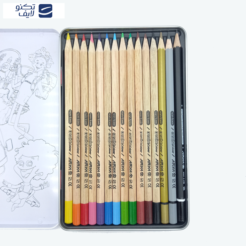 مداد رنگی 15رنگ آریا طرح قلعه مدل 3021 مداد رنگی 15رنگ آریا طرح قلعه مدل 3021