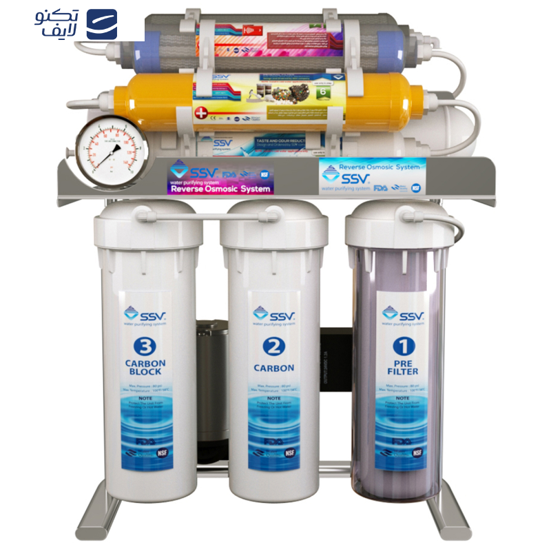 دستگاه تصفیه آب اس اس وی مدل UltraSpring 2W X1000 به همراه شیر تصفیه آب و فیلتر تصفیه آب بسته 3 عددی