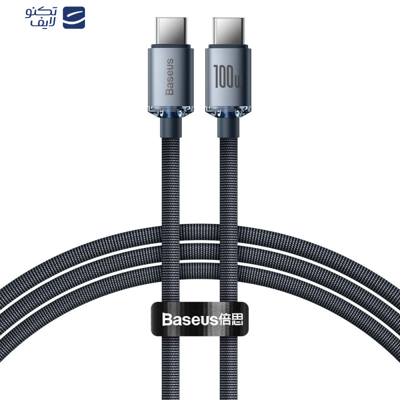 کابل USB-C باسئوس مدل Crystal Shine 100W طول 1.2 متر کابل USB-C باسئوس مدل Crystal Shine 100W طول 1.2 متر