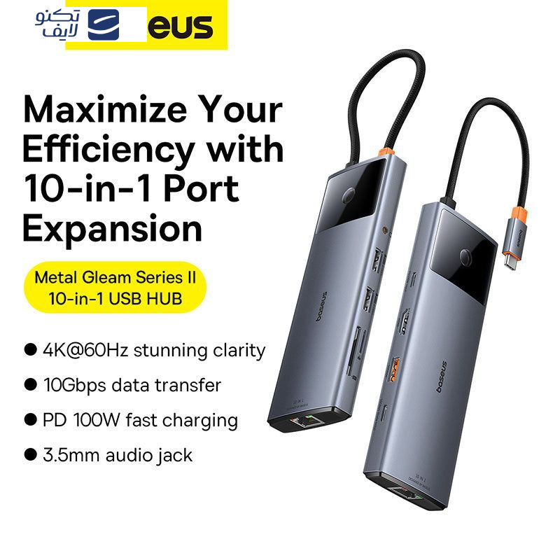 هاب 10 پورت USB-C بیسوس مدل BS-OH084 هاب 10 پورت USB-C بیسوس مدل BS-OH084