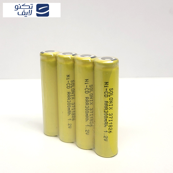 باتری نیم قلمی قابل شارژ سولونیکس مدل صنعتی 300mAh سرتخت مجموعه 4 عددی باتری نیم قلمی قابل شارژ سولونیکس مدل صنعتی 300mAh سرتخت مجموعه 4 عددی