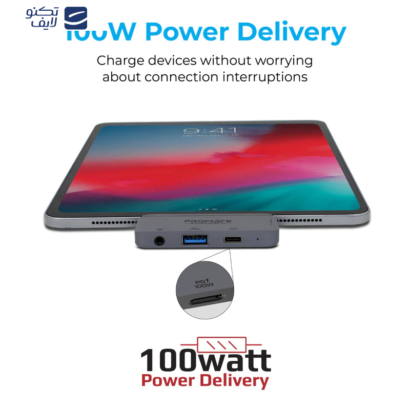 هاب 4 پورت USB-C پرومیت مدل PADHUB-PRO.GREY هاب 4 پورت USB-C پرومیت مدل PADHUB-PRO.GREY